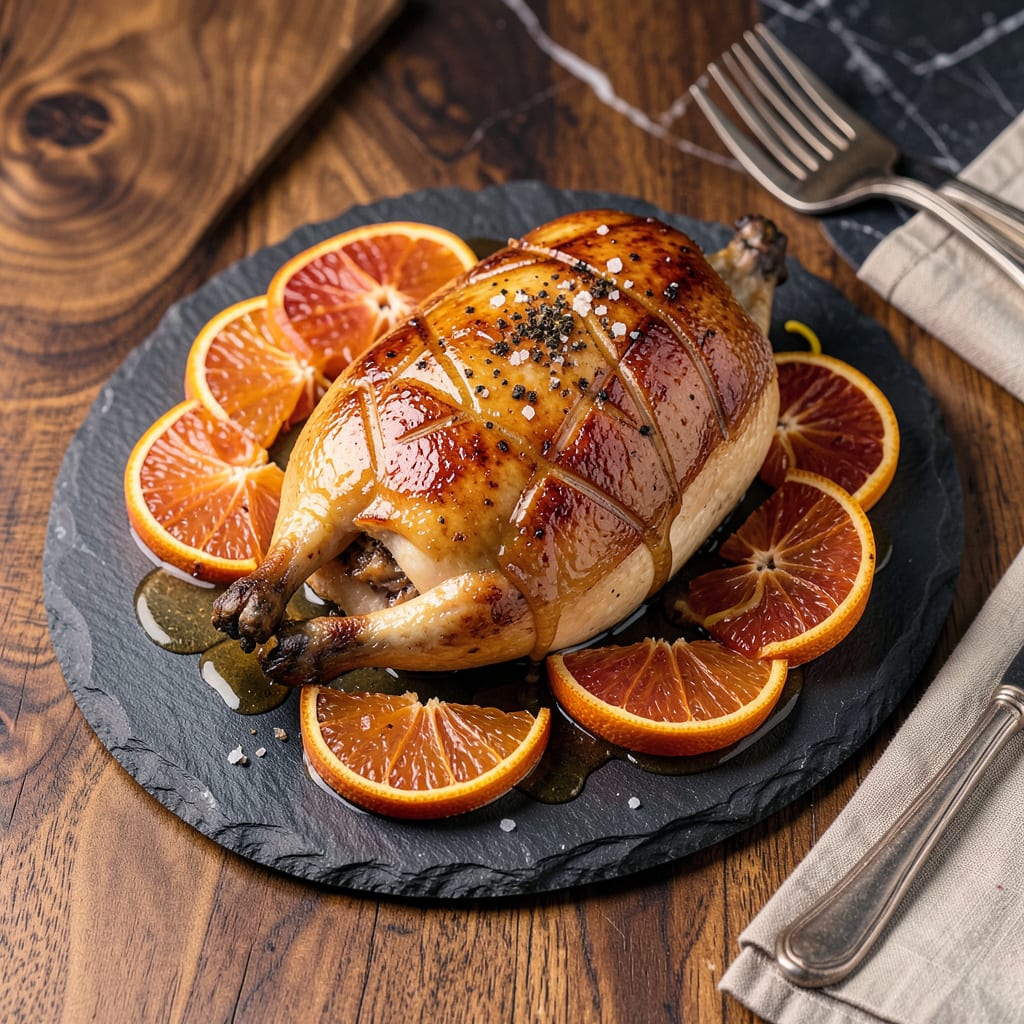 Long Island Duck Recipe: Crispy Skinned Elegance with Orange Glaze example with annotations