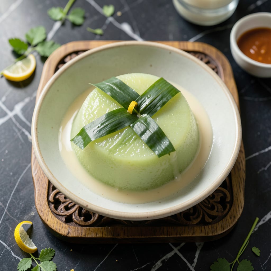 Malaysian Steamed Rice Cake Recipe: Pillowy Soft With Coconut Pandan Aroma example with annotations