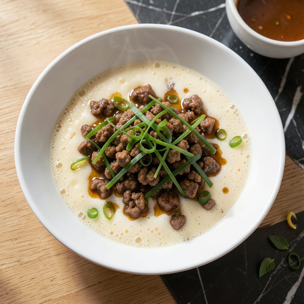 Comprehensive Minced Pork Steamed Egg Recipe: Cantonese Cloud Like Custard visual reference