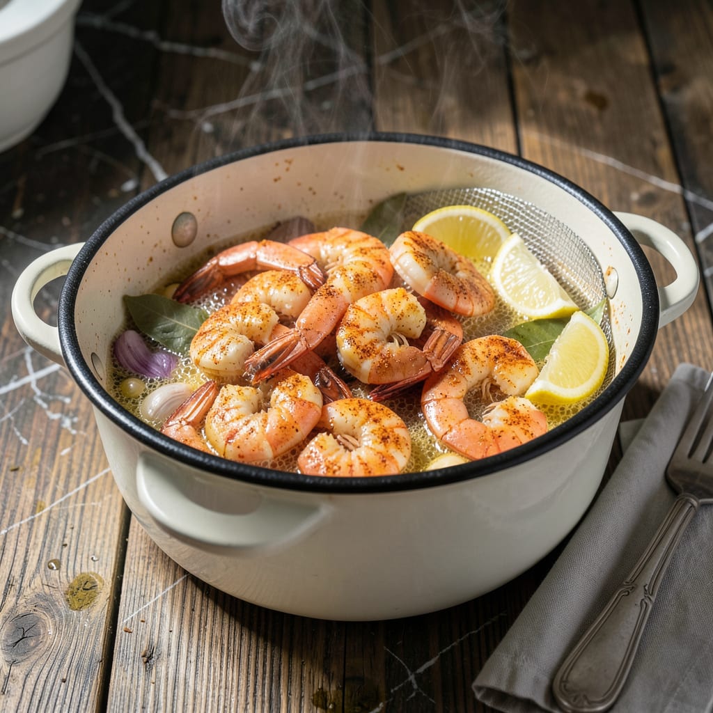 old bay seasoning steamed shrimp recipe illustration with key details