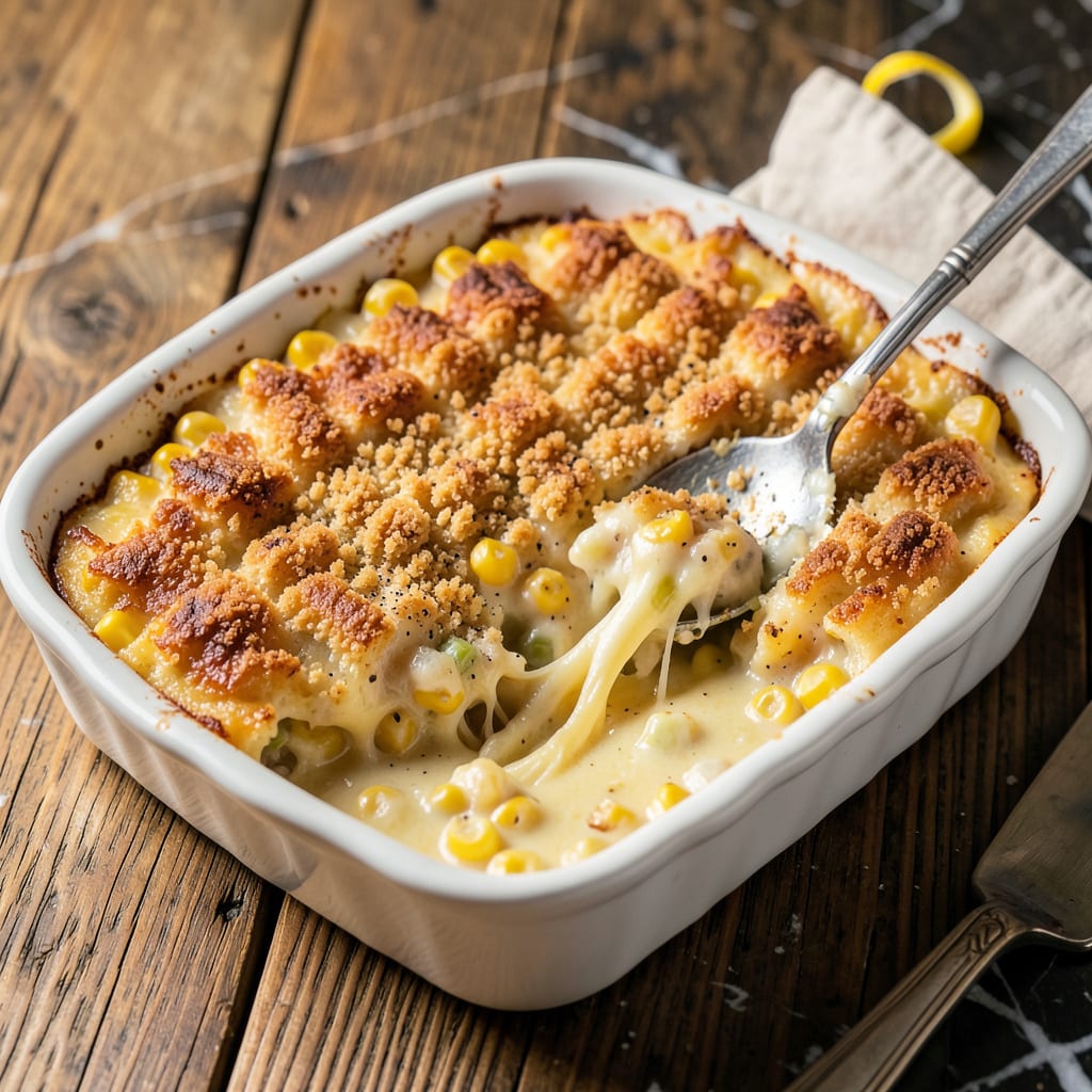 Visual representation of Old Betty Crocker Scalloped Corn Recipe: Creamy Vintage Comfort in Every Bite