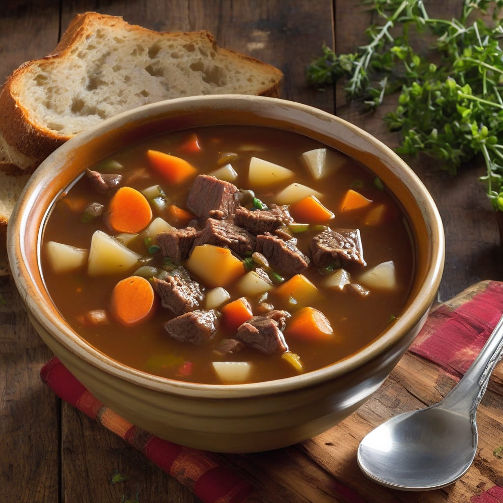Old Fashioned Vegetable Beef Soup Recipe Pioneer Woman: Hearty Comfort in a Bowl example with annotations