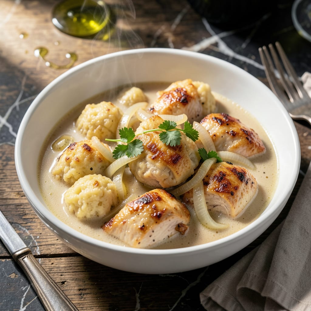 Complete Original Bisquick Chicken and Dumplings Recipe: Fluffy Biscuit Topping With Savory Broth overview image