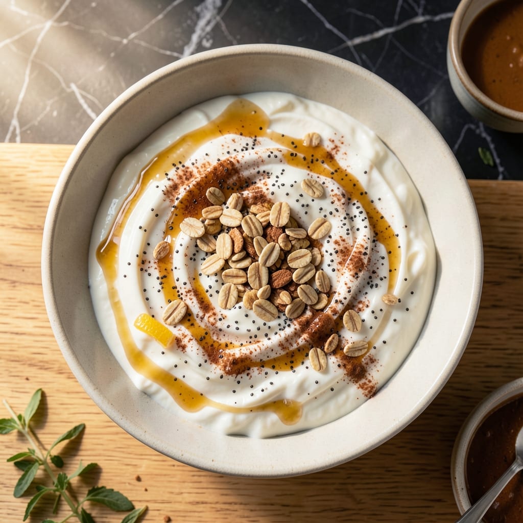 Complete overnight oats recipe with yogurt overview image