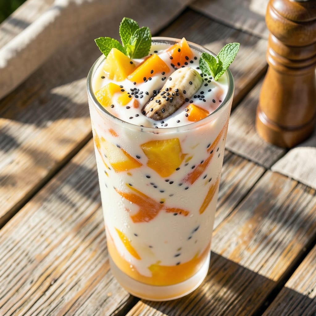 paradise point tropical smoothie recipe example with annotations
