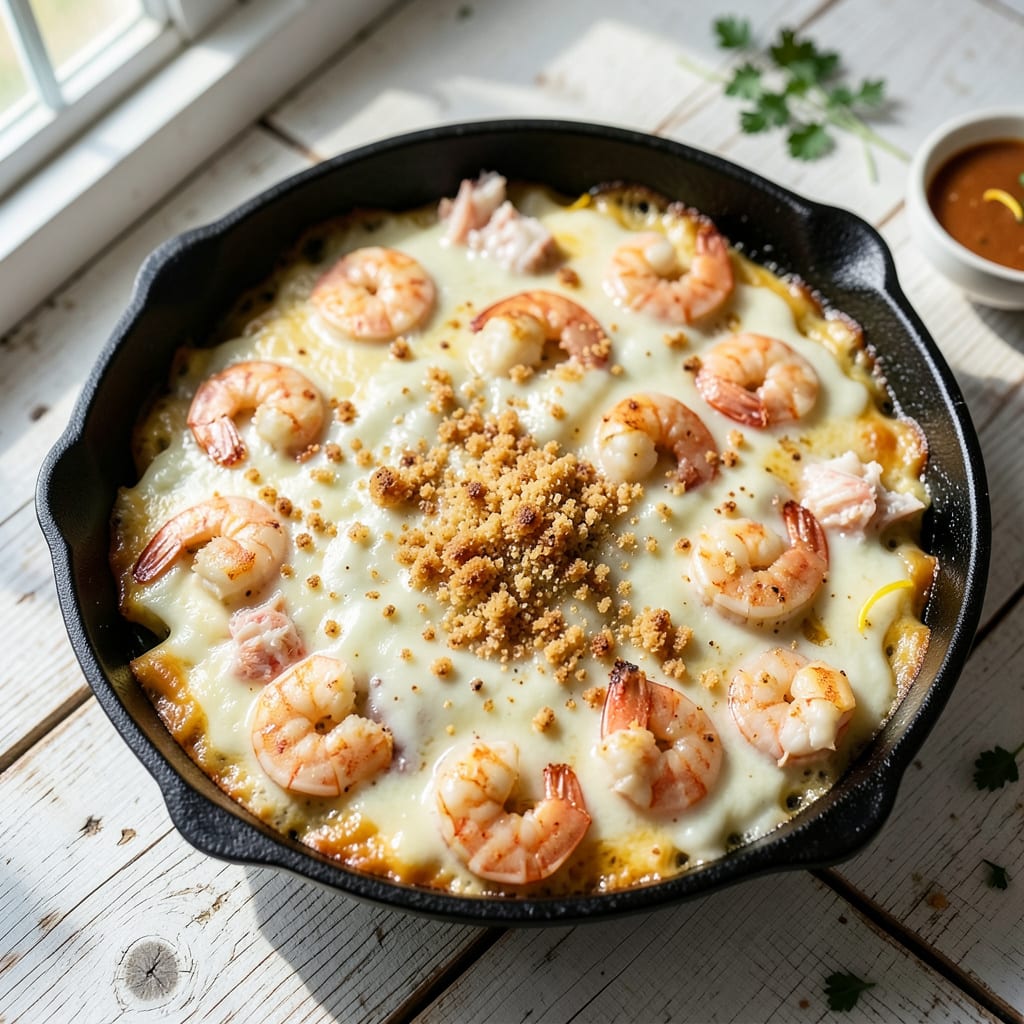 Paula Deen's Seafood Casserole Recipe: Creamy Southern Comfort Bake illustration with key details