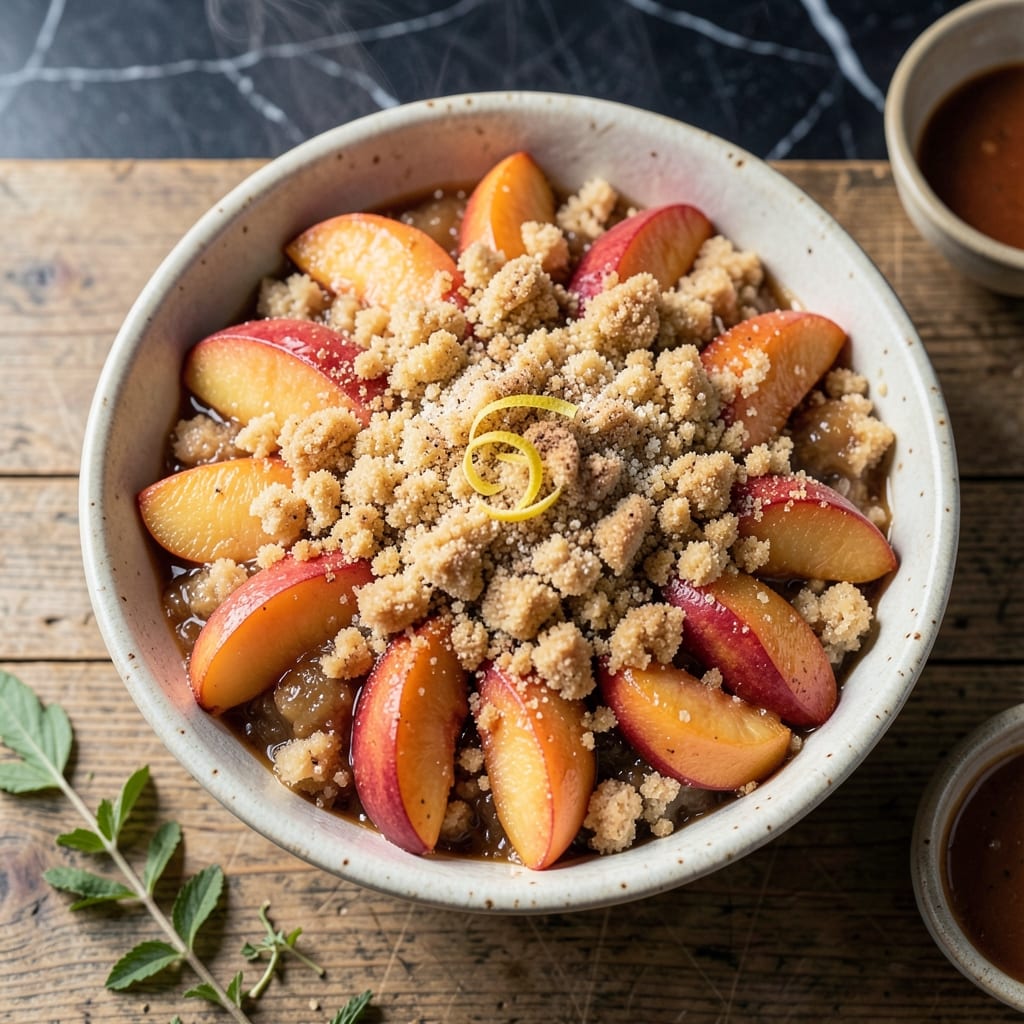 Peach Cobbler Recipe With Fresh Peaches: Buttery Crust Over Juicy Summer Fruit example with annotations