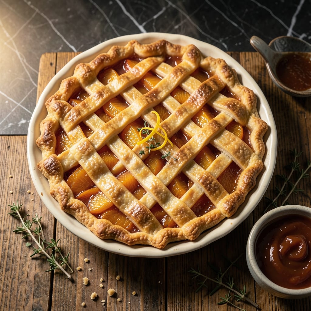 Comprehensive peach pie recipe using canned peaches visual reference