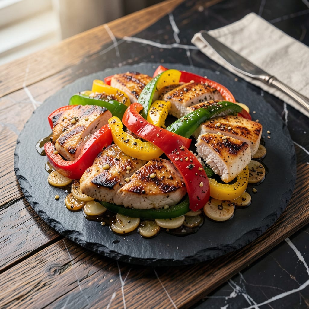 Visual representation of Peppers and Chicken Recipe: One Pan Weeknight Wonder With Bold Flavors