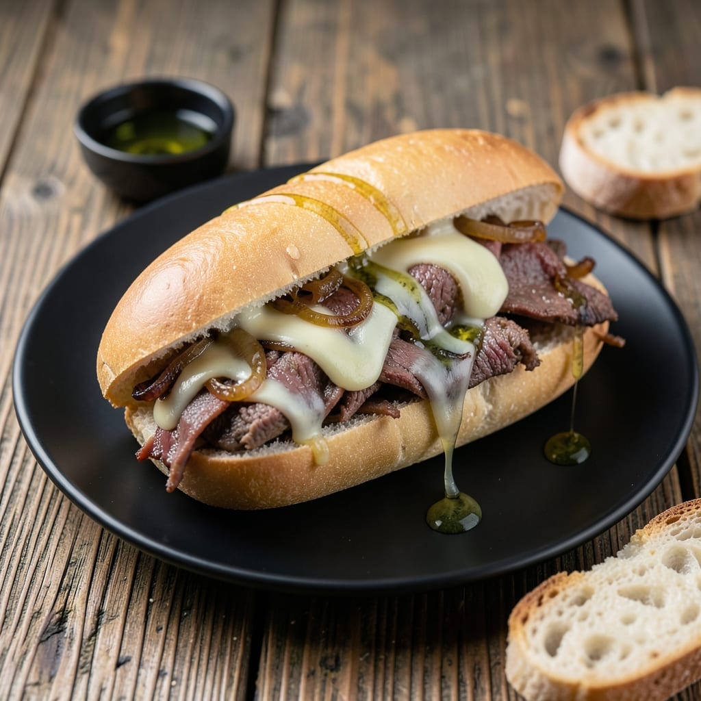 Visual representation of philly cheesesteak recipe authentic