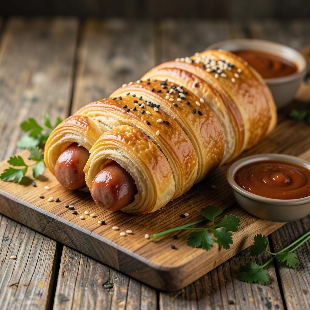 Pig in a Blanket Recipe Crescent Rolls: Crowd Pleasing Party Appetizers illustration with key details