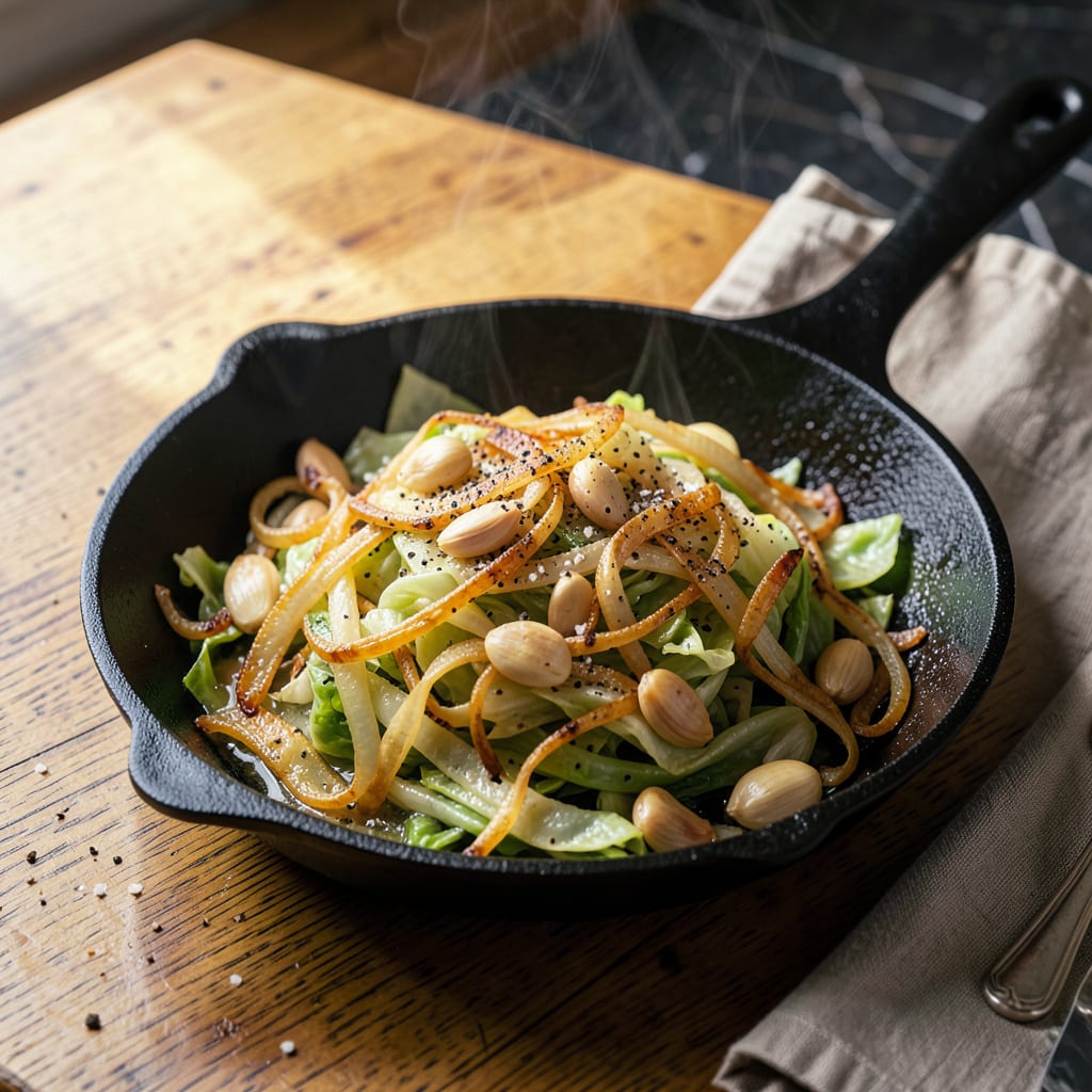 Visual representation of pioneer woman fried cabbage recipe