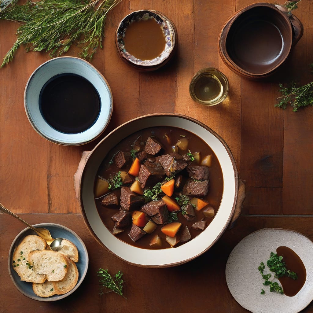 pioneer woman venison stew recipe illustration with key details