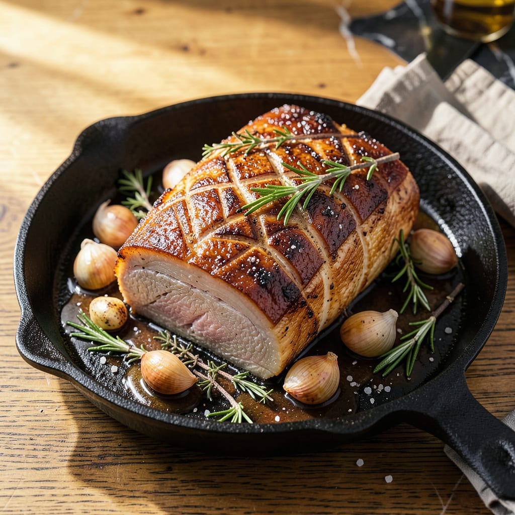 pork in the oven recipe illustration with key details