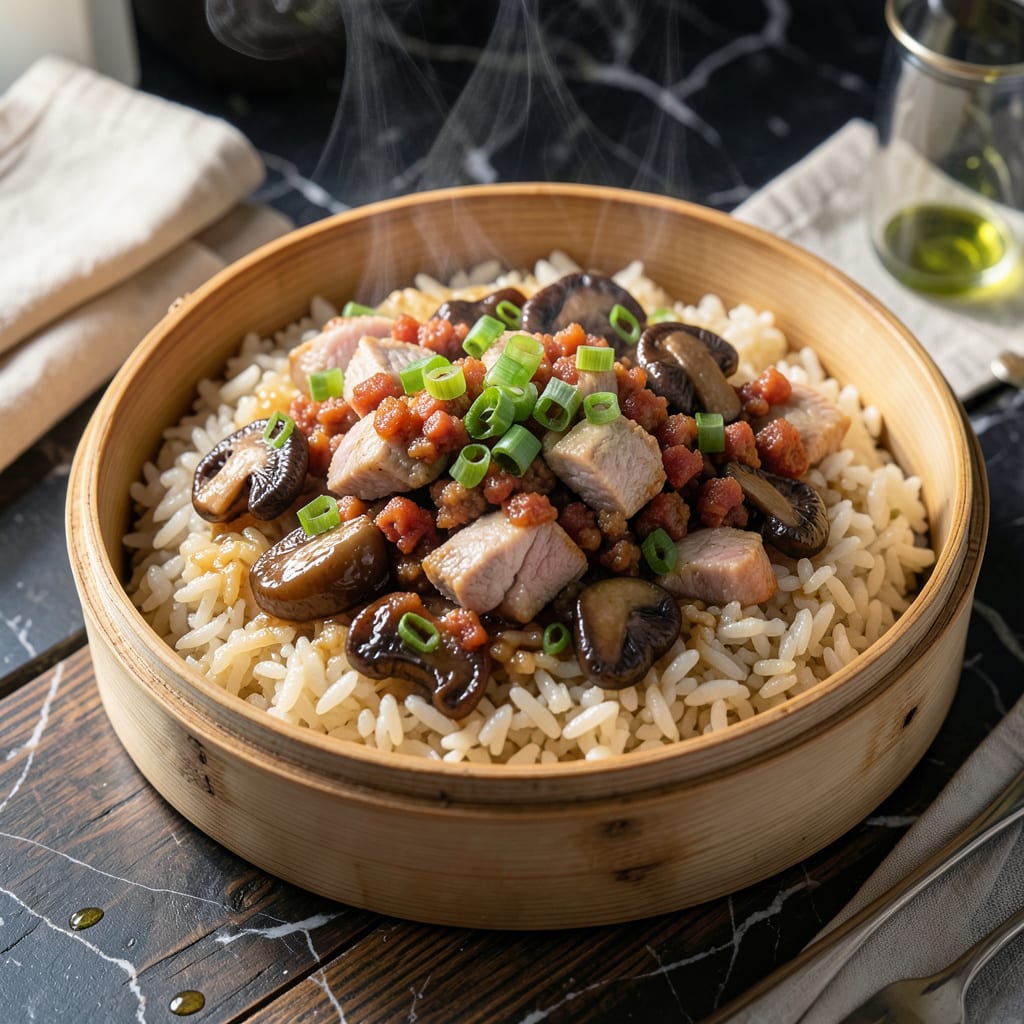 Pork Steamed Rice Dimsum Style Recipe: Bite Sized Cantonese Comfort illustration with key details