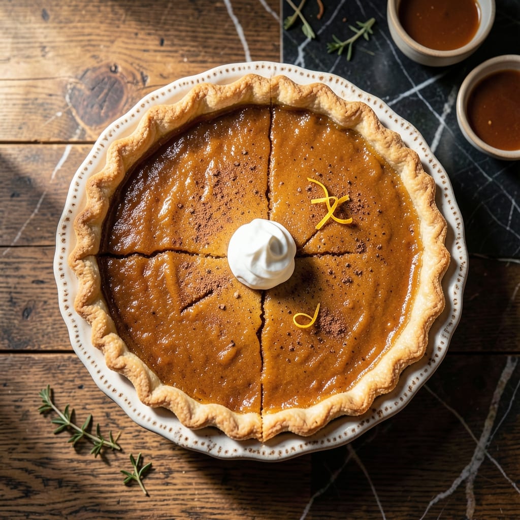pumpkin pie recipe condensed milk illustration with key details