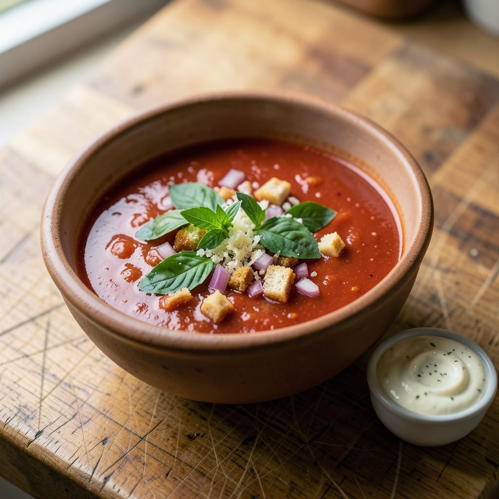 quick tomato soup recipe with canned tomatoes example with annotations