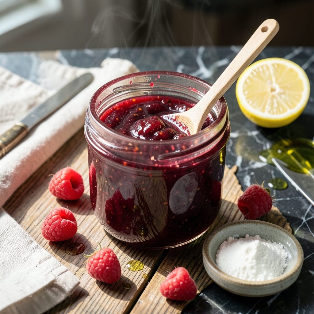 raspberry jam recipe with pectin detailed visual guide