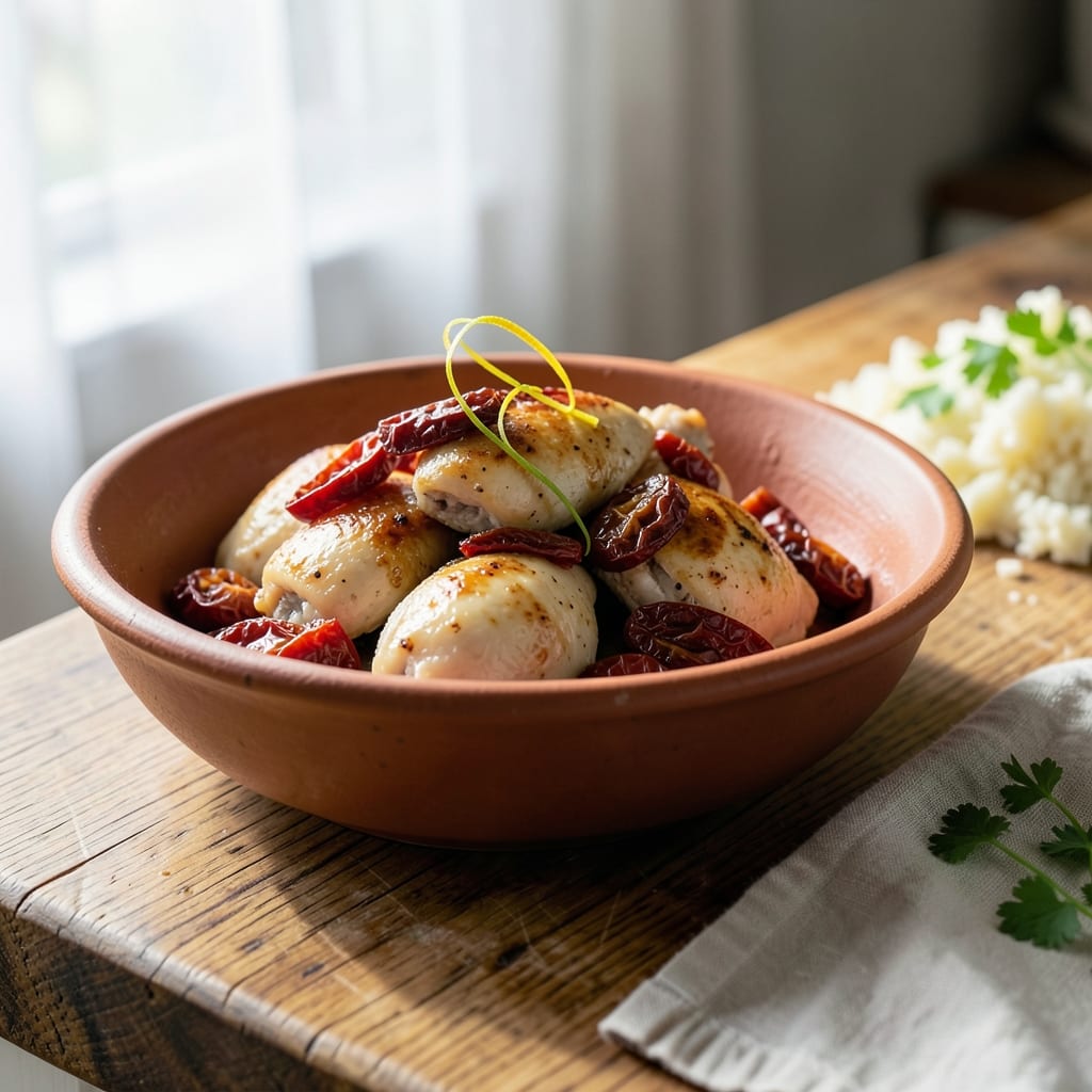 recipe chicken sundried tomatoes example with annotations