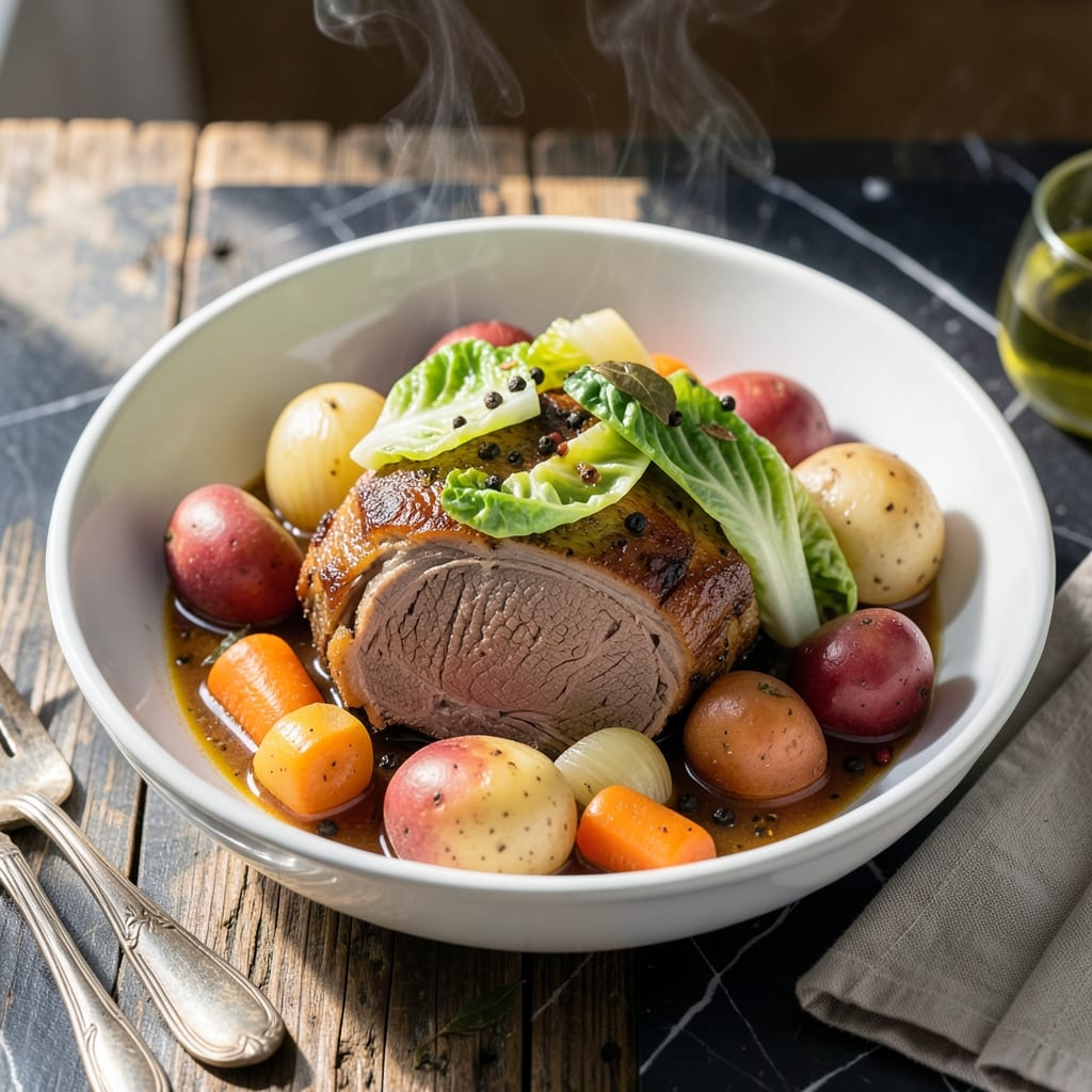 Recipe Corned Beef Cabbage Slow Cooker: Set It and Forget It St. Patrick's Feast example with annotations