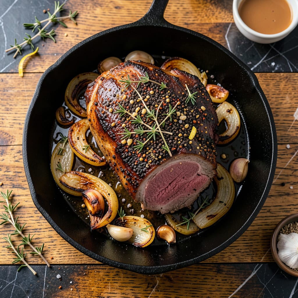 recipe for arm roast illustration with key details
