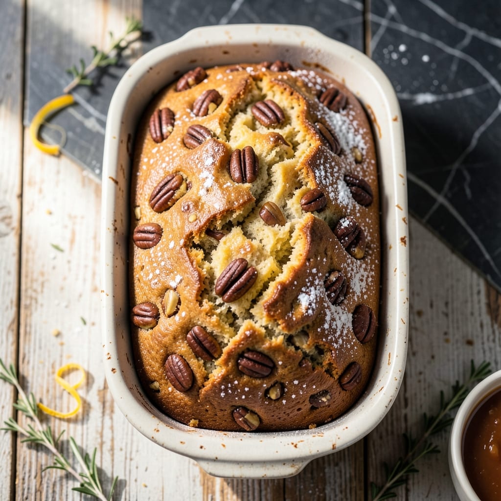 Complete Recipe for Banana Nut Bread Made With Self Rising Flour: One Bowl Wonder With Walnut Crunch overview image