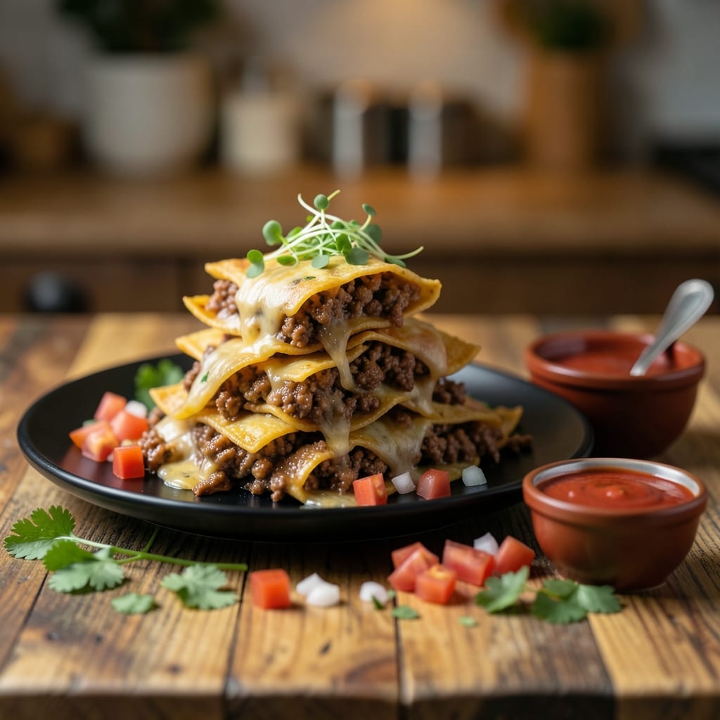 Complete recipe for beef enchiladas with ground beef overview image