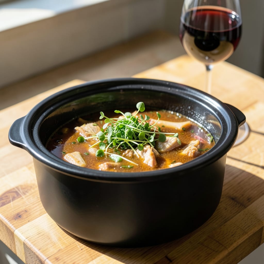 Complete recipe for bone broth in crock pot overview image