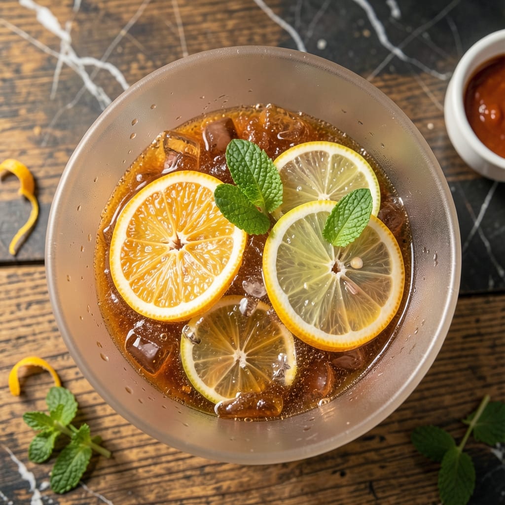 recipe for brandy slush drink illustration with key details