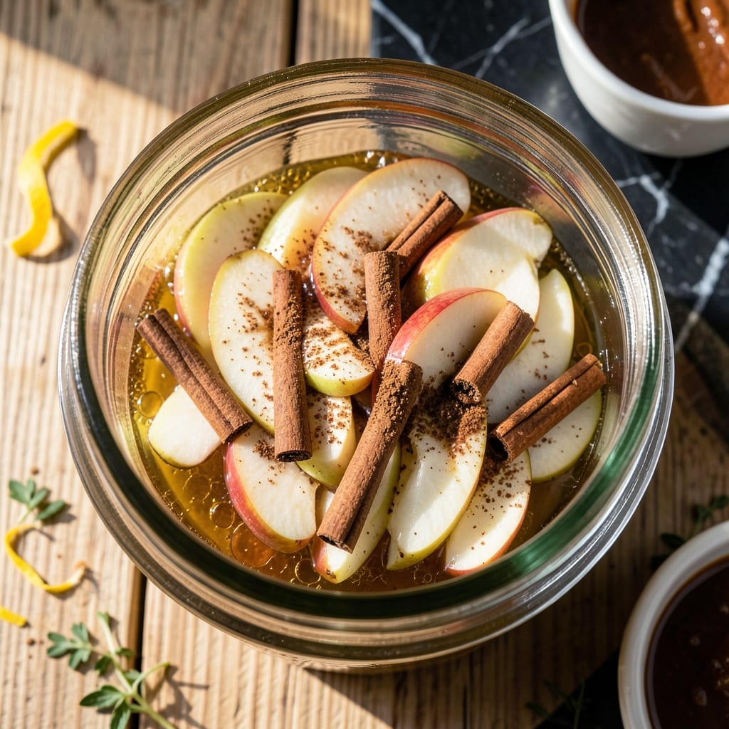 Visual representation of Recipe for Canned Apples: Sweet Spiced Preservation in Jars