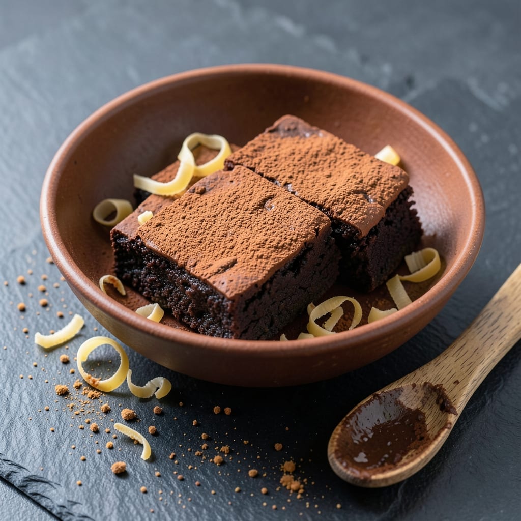 Complete recipe for chocolate brownies with cocoa overview image