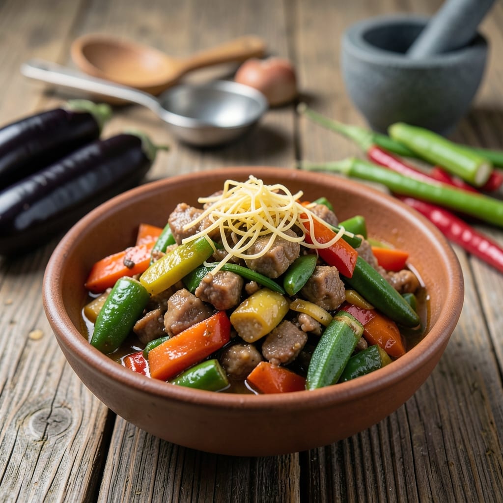 Comprehensive Recipe for Filipino Pinakbet: Veggie Packed Stew with Shrimp Paste Depth visual reference