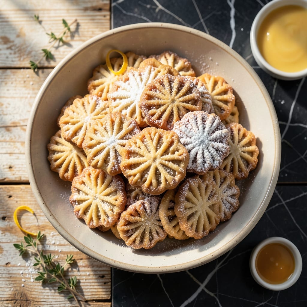 Visual representation of recipe for italian pizzelle