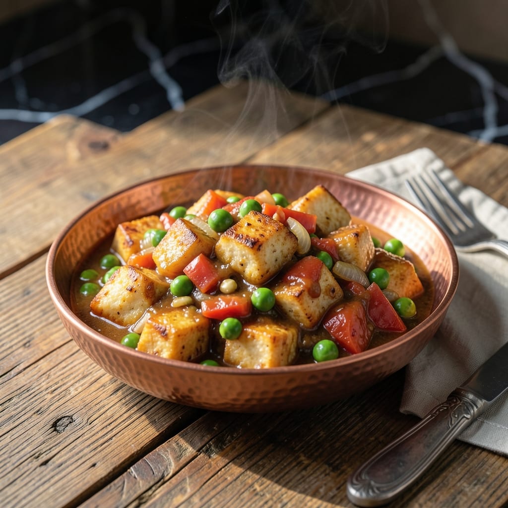 Recipe For Paneer Mutter: North Indian Cottage Cheese and Peas Curry example with annotations