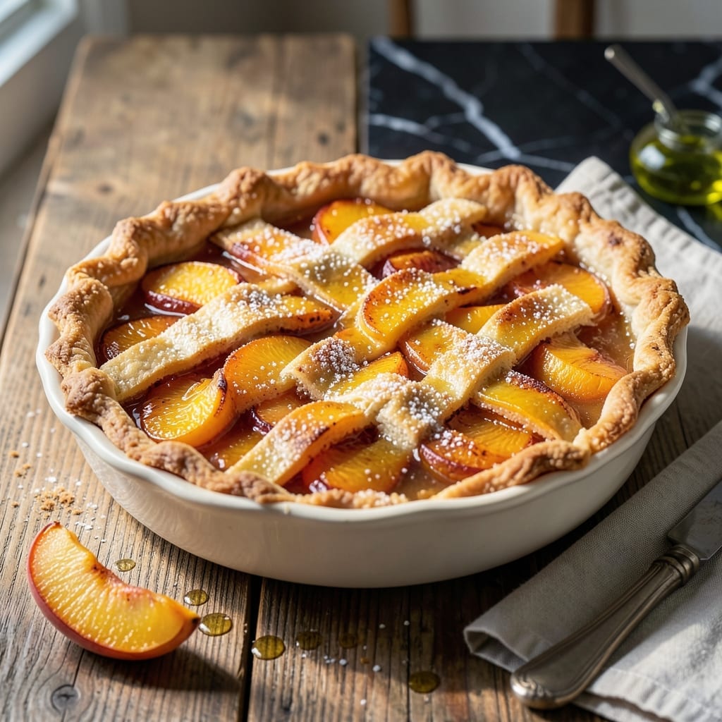 Recipe for Peach Pie Made With Canned Peaches: Buttery Crust With Sweet Filling Recipe for Peach Pie Made With Canned Peaches: Buttery Crust With Sweet Filling