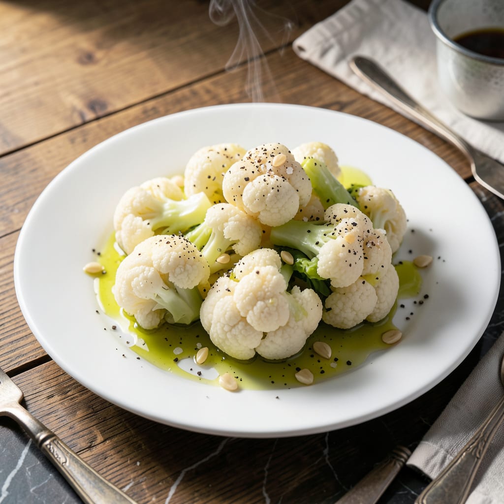 Recipe for Steamed Cauliflower: Light and Nutrient Packed Side Dish example with annotations