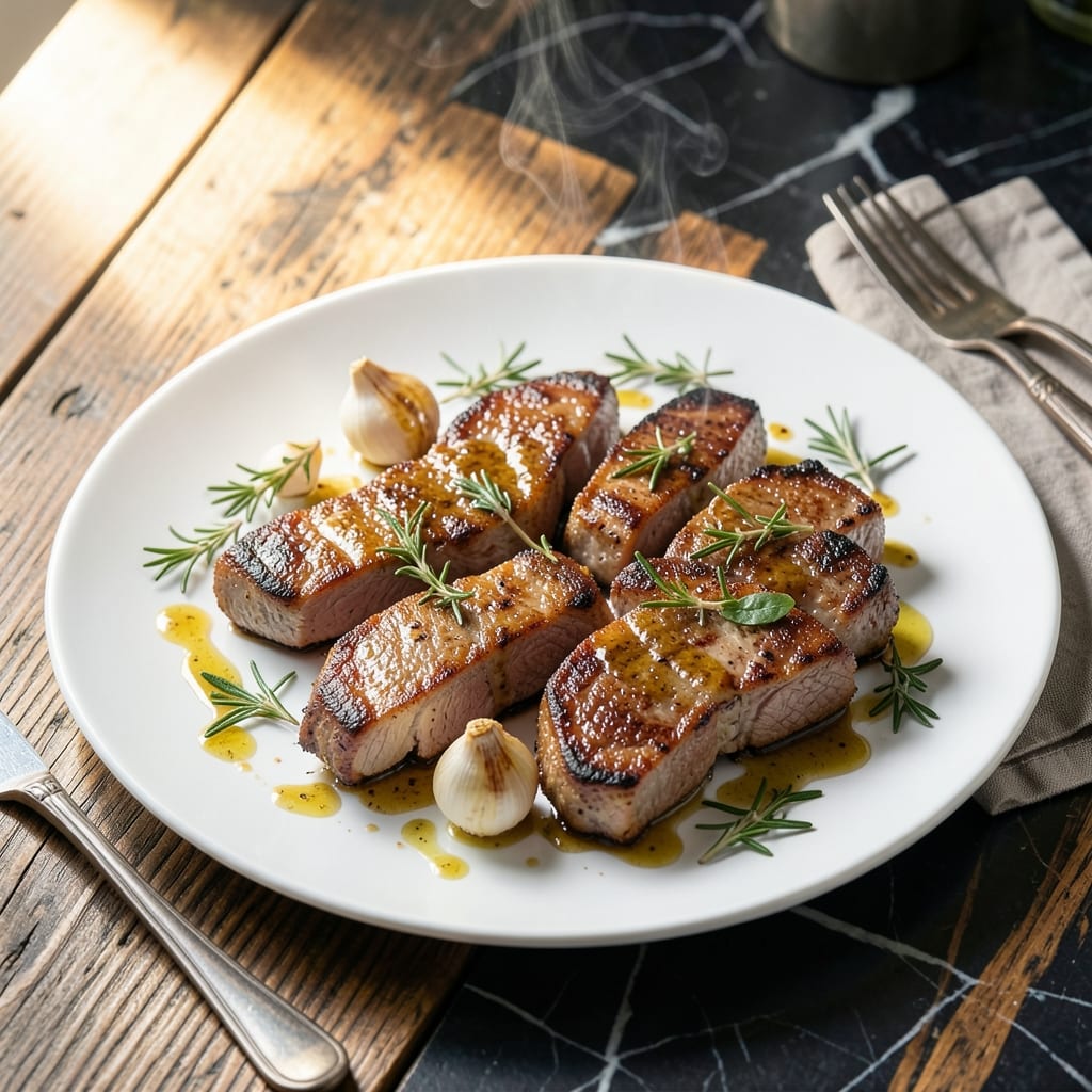 Recipe for Thin Pork Chops in the Oven: Juicy Centers With Herbed Crust example with annotations
