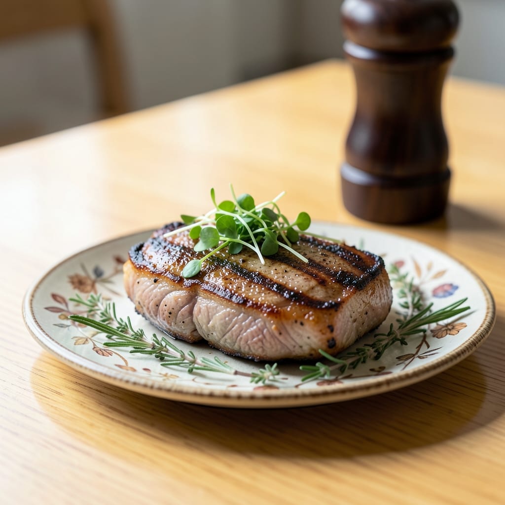 Complete recipe grilled pork chops overview image