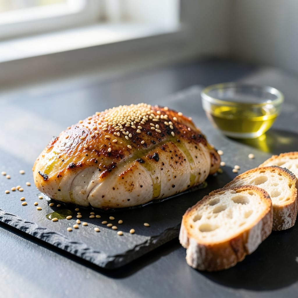 recipe of chicken breast pan fried illustration with key details