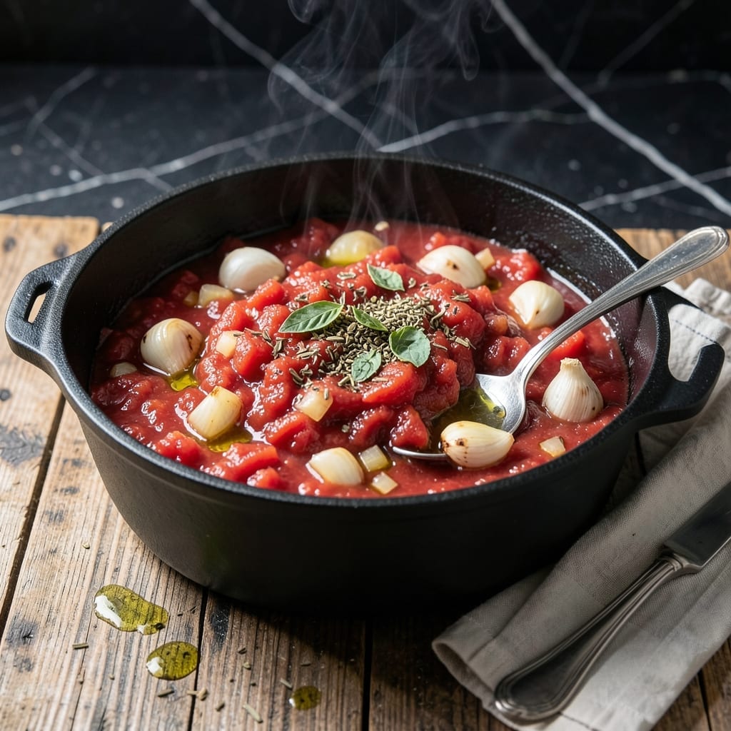 Recipe With Crushed Tomatoes: Rustic Simmered Sauce for Pasta Night Recipe With Crushed Tomatoes: Rustic Simmered Sauce for Pasta Night