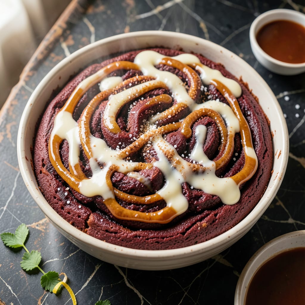 Red Velvet Honey Bun Cake Recipe: Swirled Cinnamon Sweetness example with annotations