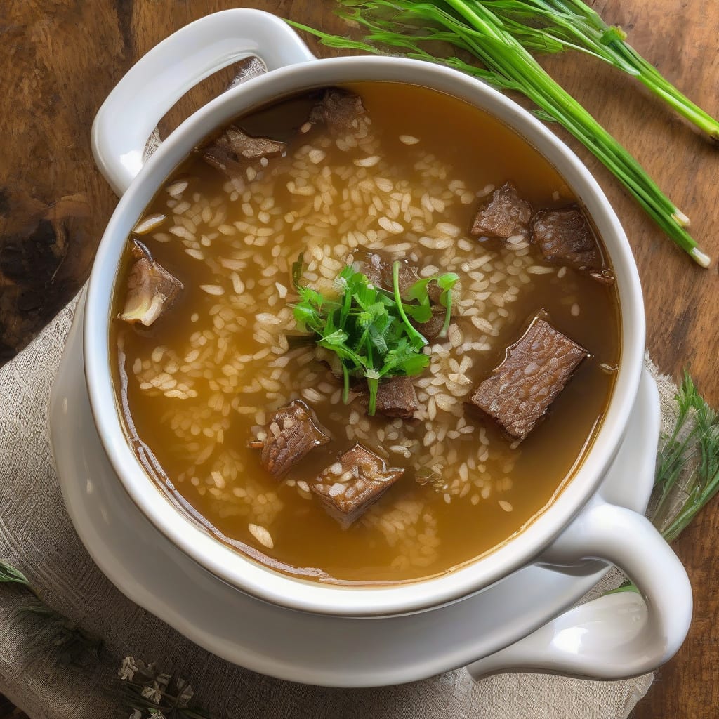 rice french onion soup beef consomme recipe example with annotations