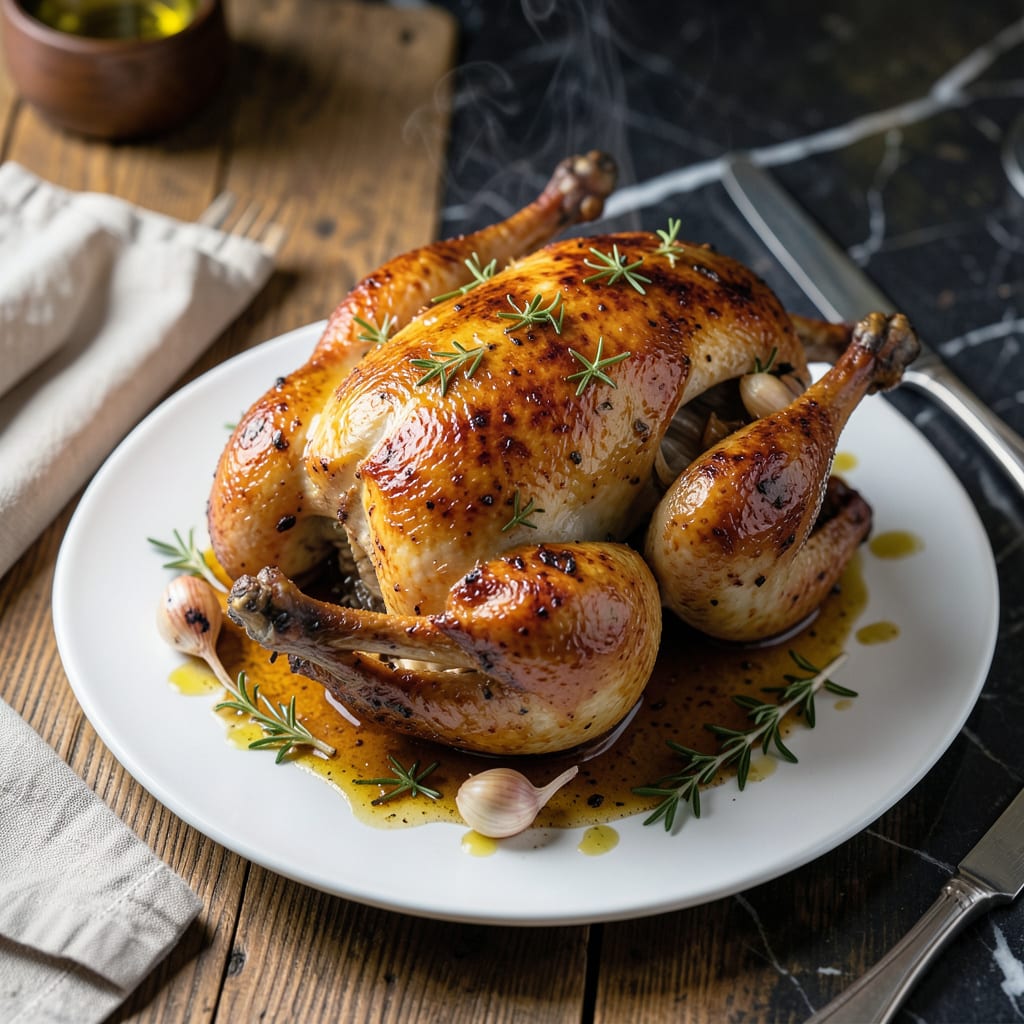 Comprehensive Roast Chicken in Convection Oven Recipe: Evenly Browned With Juicy Centers visual reference