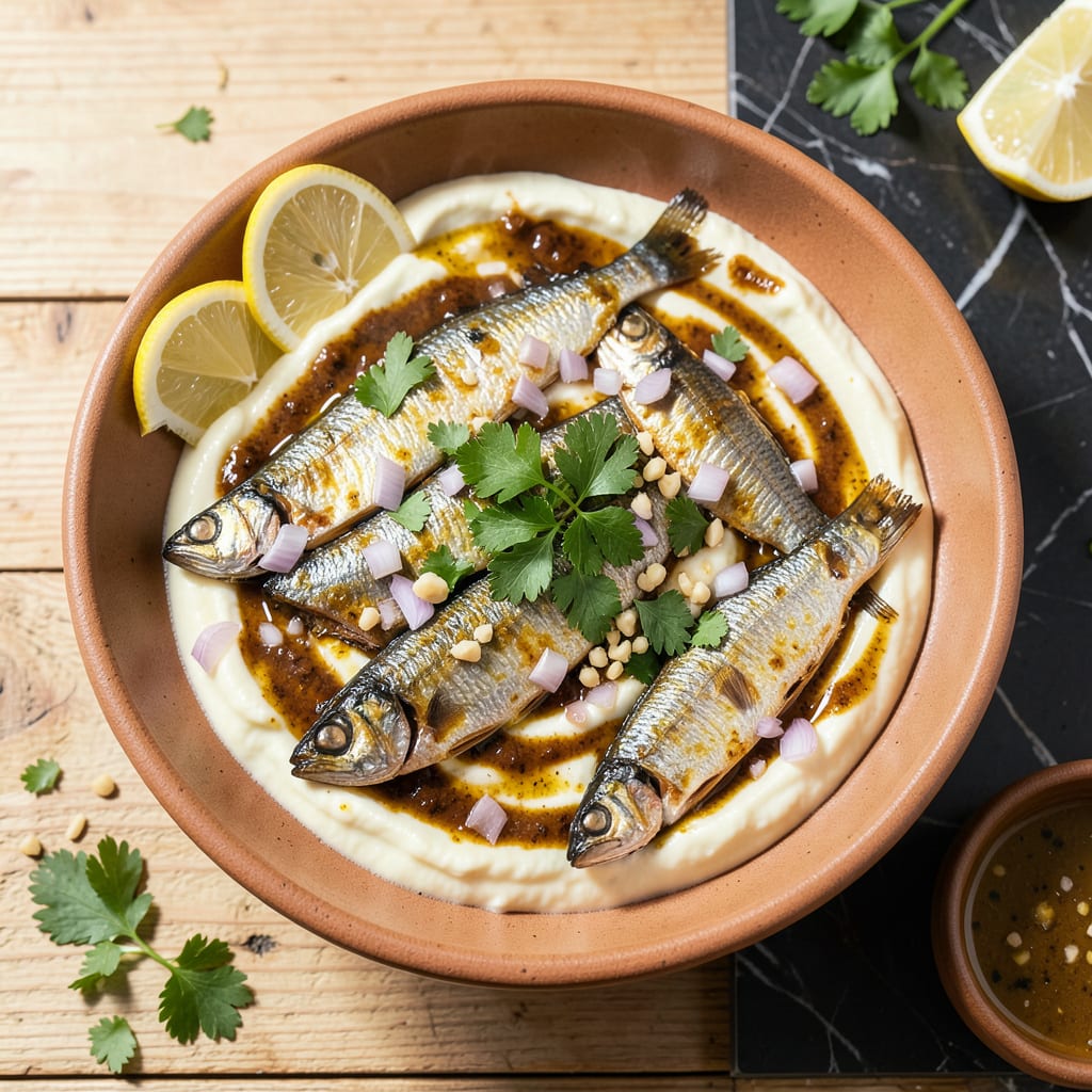 sardines in mustard sauce recipe illustration with key details