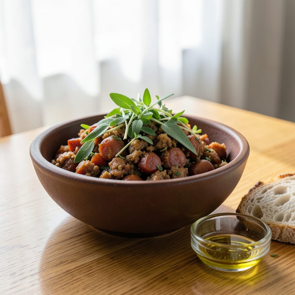 Visual representation of sausage stuffing recipe sage