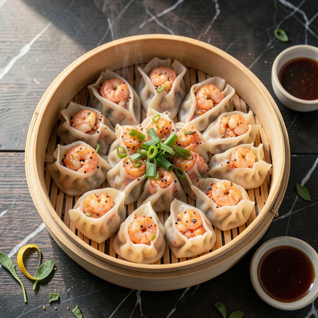shrimp dumplings recipe steamed detailed visual guide