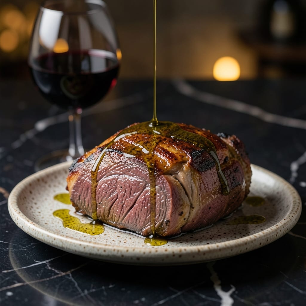 sirloin tip roast recipe slow cooker illustration with key details