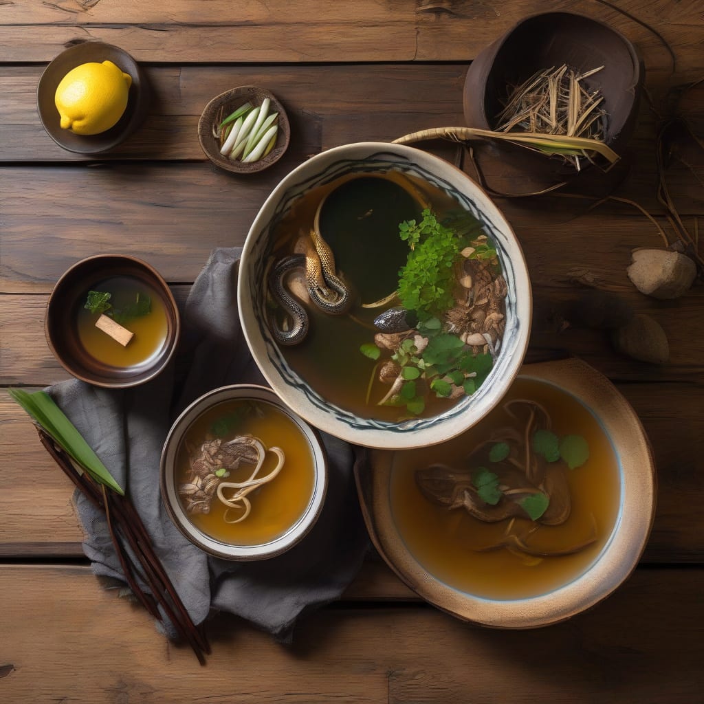 Snake Soup Recipe: Exotic Comfort in a Bowl illustration with key details