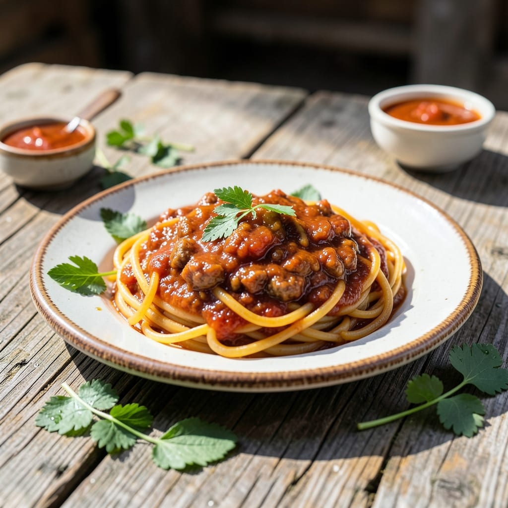 Complete spaghetti sauce recipe no meat overview image