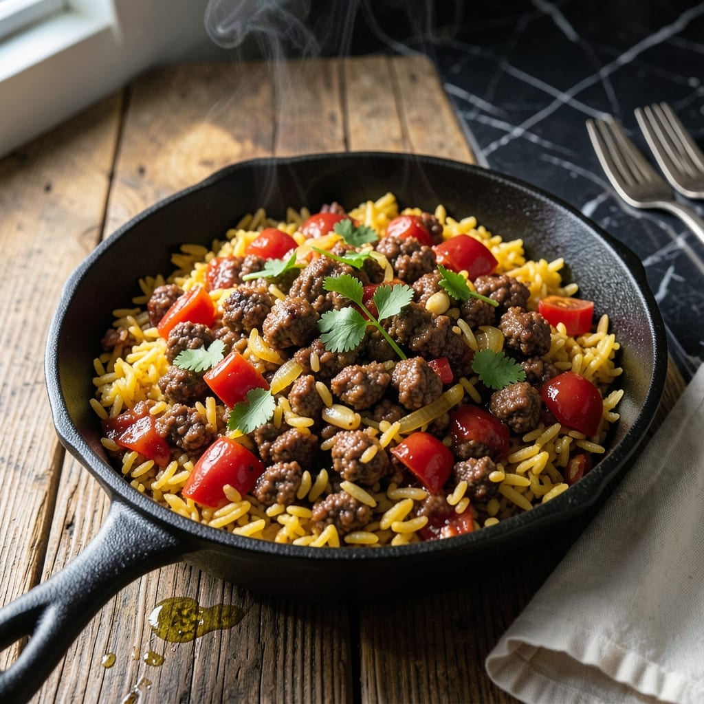Comprehensive Spanish Rice Recipe With Ground Beef: One Pan Fiesta Flavors visual reference